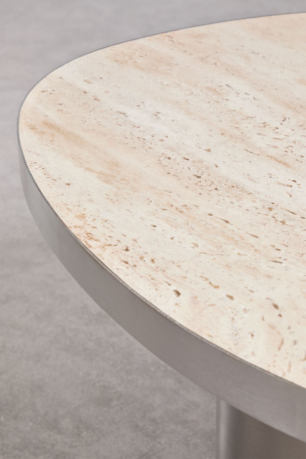 Mesa de centro em travertino e aço inoxidável Fertrix, imagem de galeria 4