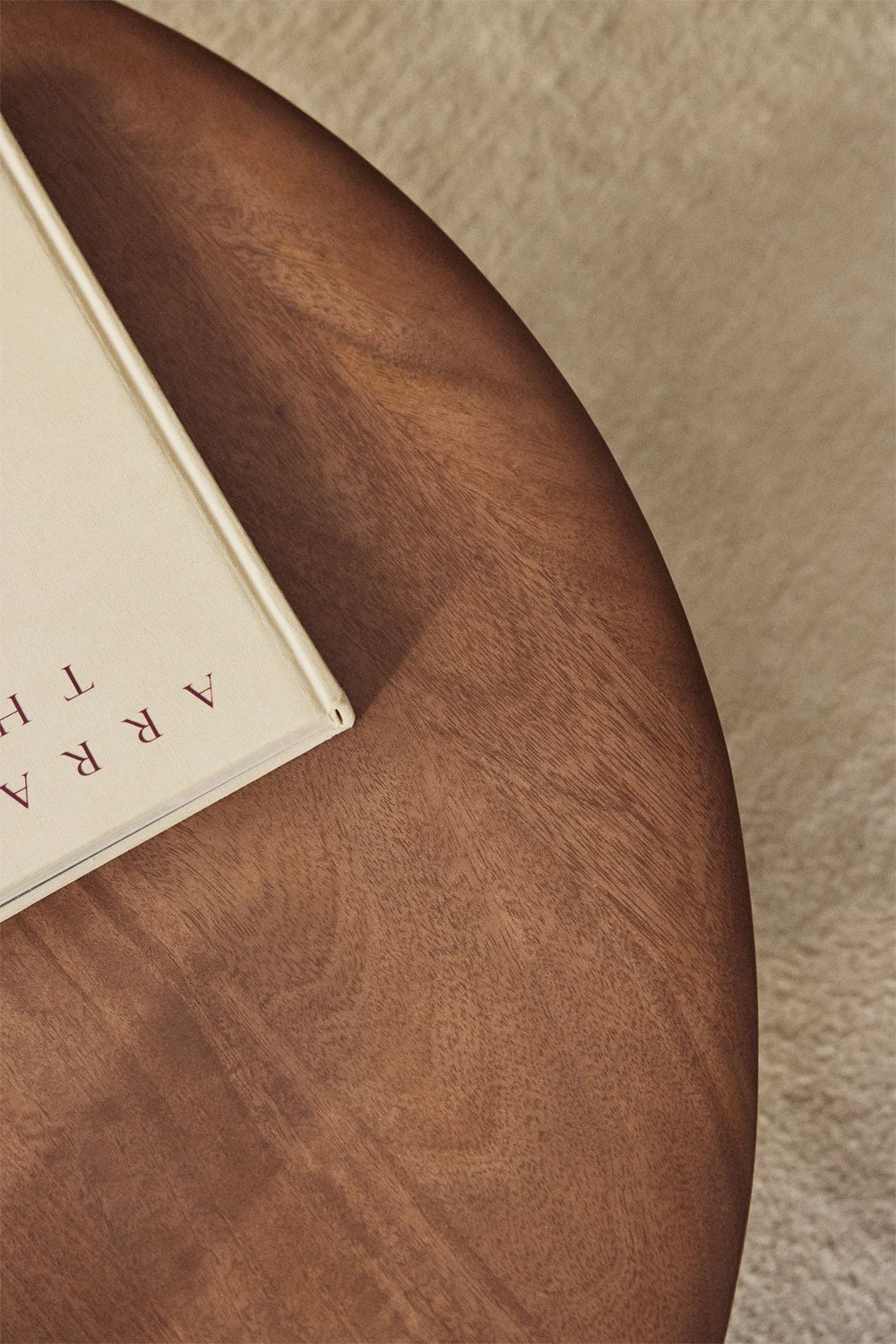 Round coffee table Ø80 cm in mango wood and stainless steel Marvion, imagem de galeria 2