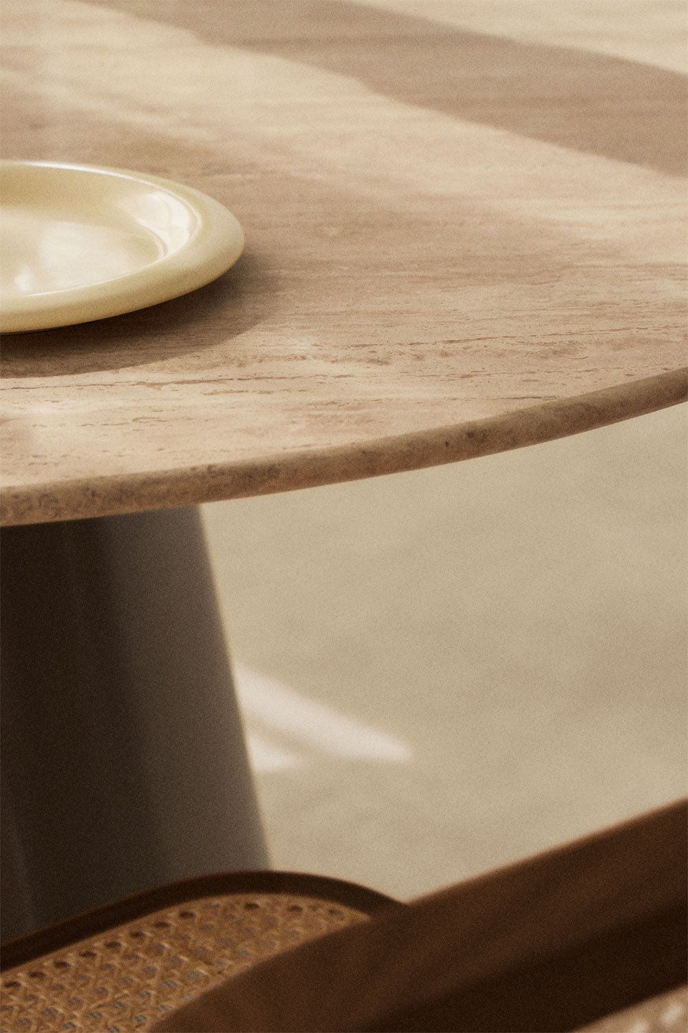 Mesa de jantar redonda Ø120 cm em aço inoxidável Baelor, imagem de galeria 2