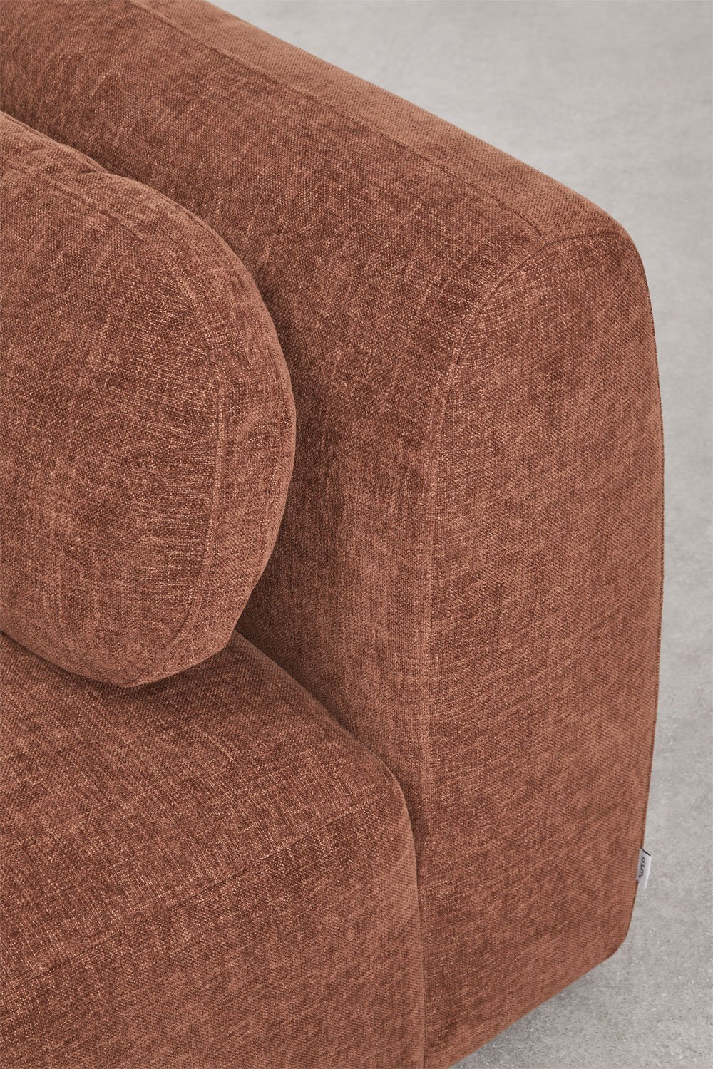 Sofá modular chaise longue direito de 3 peças com divã esquerdo em chenille Coquette, imagem de galeria 7