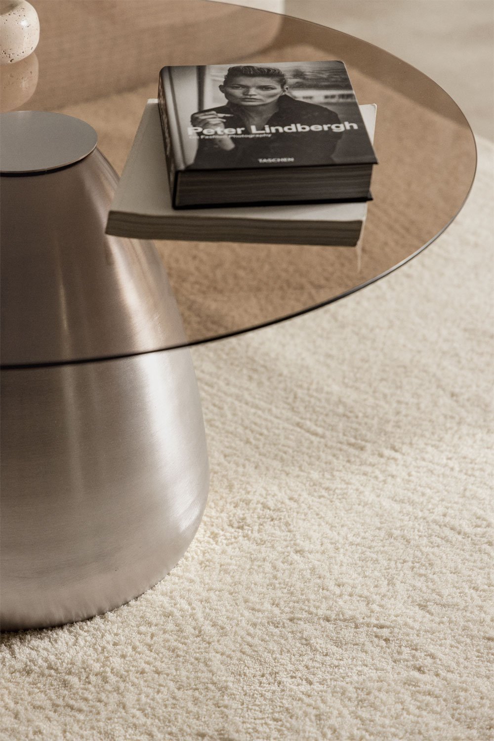 Round coffee table Ø80 cm in tempered glass Mariana, imagem de galeria 2