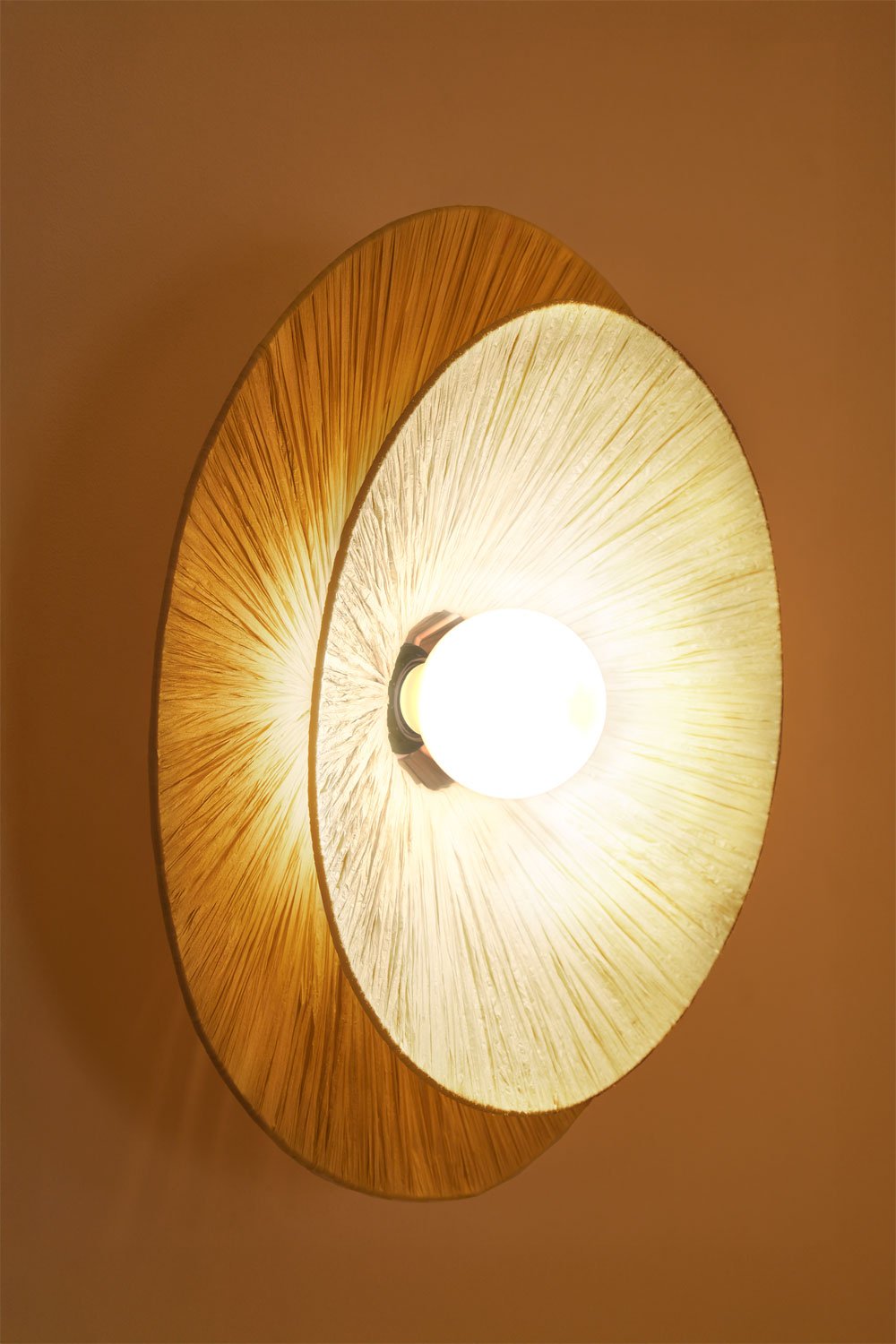 Luminária de parede Aislin em ráfia Ø50 cm, imagem de galeria 4