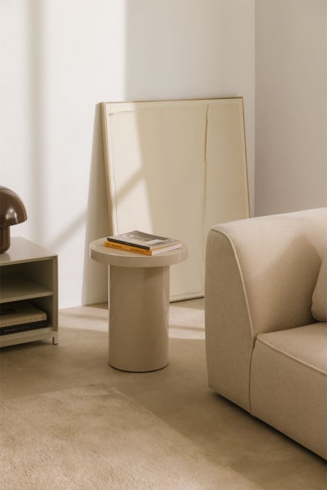 Mesa auxiliar redonda Ø40 cm em MDF Cirela