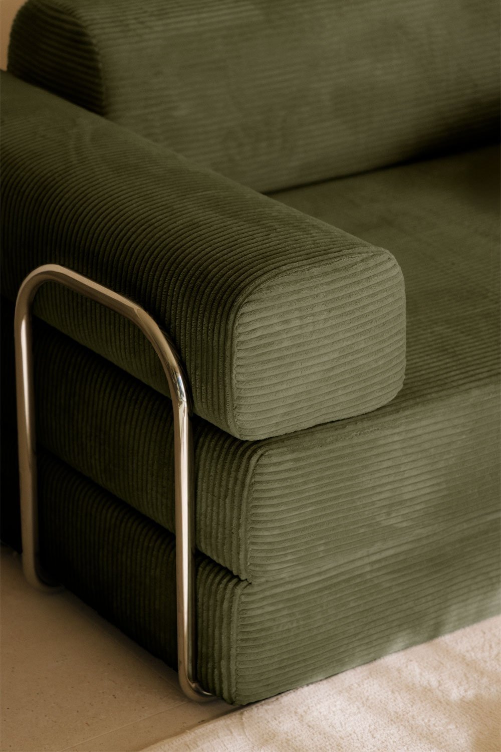 Sofá-cama de 2 lugares em veludo embalado a vácuo Mitchie, imagem de galeria 3