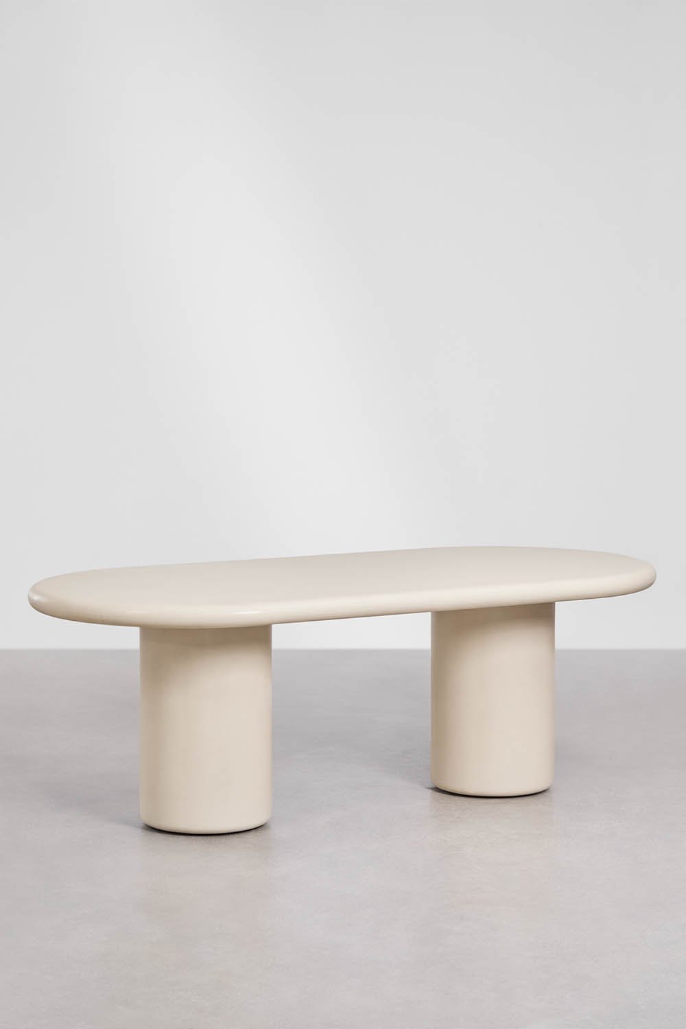 Mesa de jardim oval 220x100 cm em cimento Namara, imagem de galeria 1