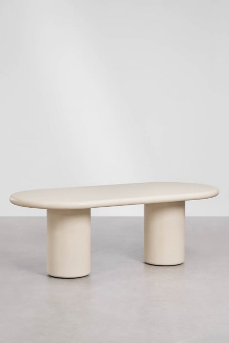 Mesa de jantar oval 220x100 cm em cimento Namara