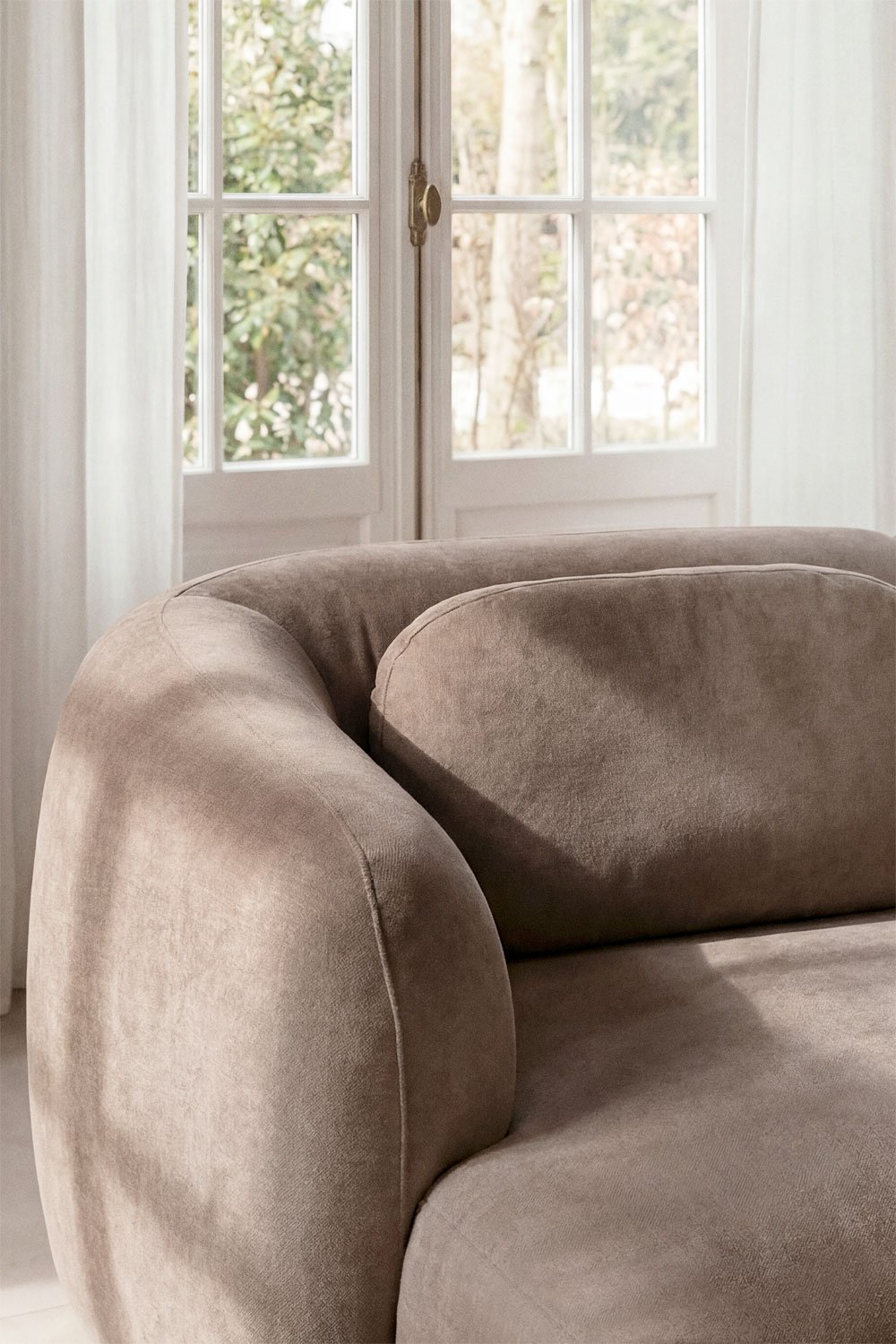Sofá modular chaise longue esquerdo de 3 peças com divã direito em chenille Coquette, imagem de galeria 2