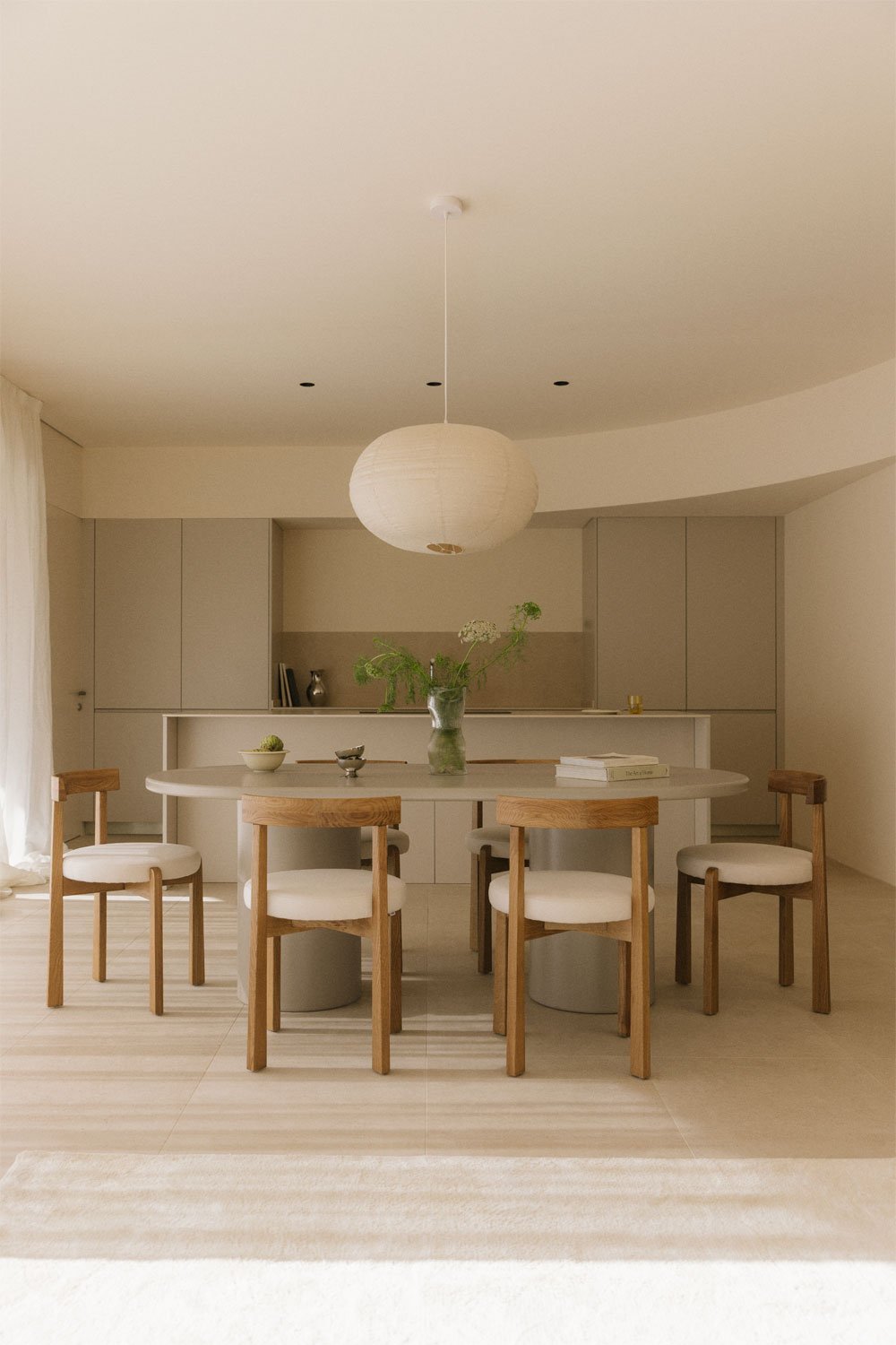 Oval dining table 200x100 cm in MDF Rodeo, imagem de galeria 2