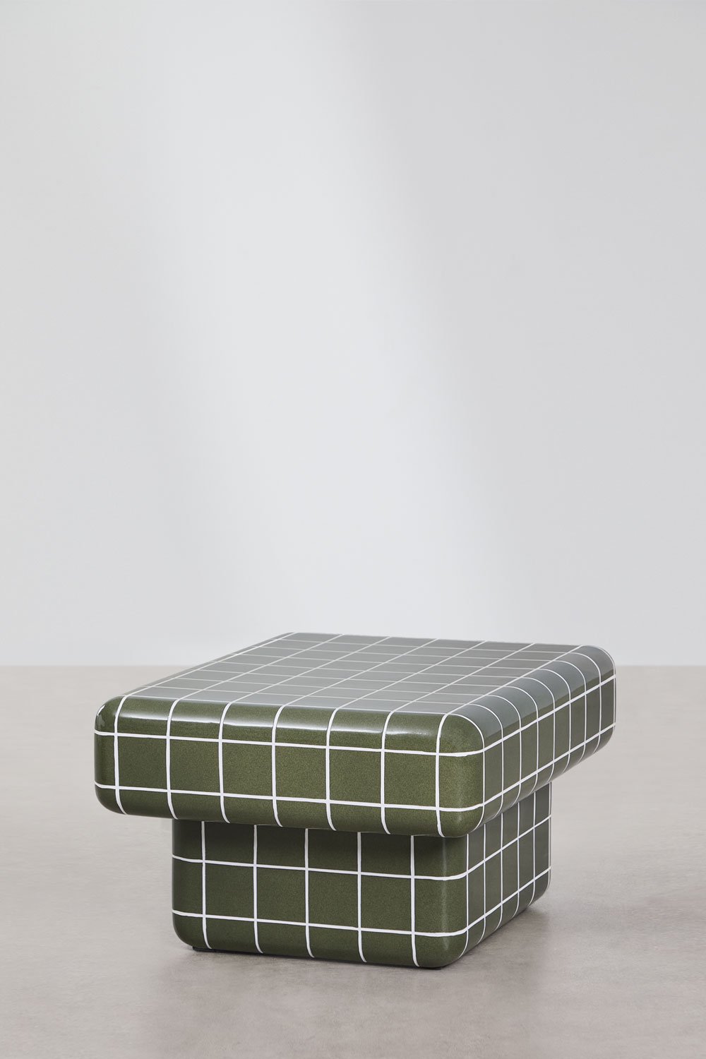 Mesa de centro retangular para jardim em cimento com efeito azulejo Eleonor, imagem de galeria 2