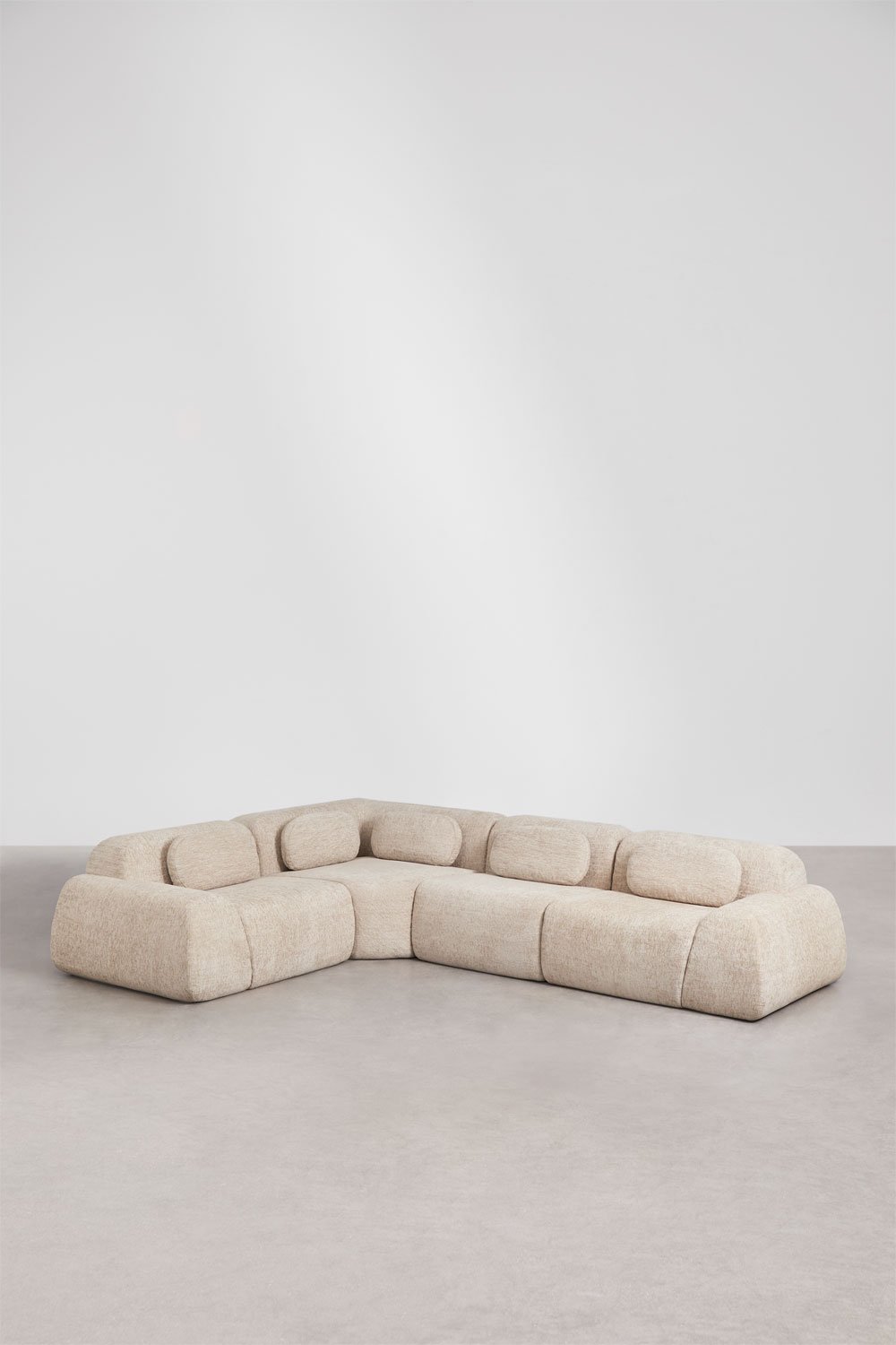 Sofá modular de canto em chenille de 4 peças embalado a vácuo Mérida, imagem de galeria 3