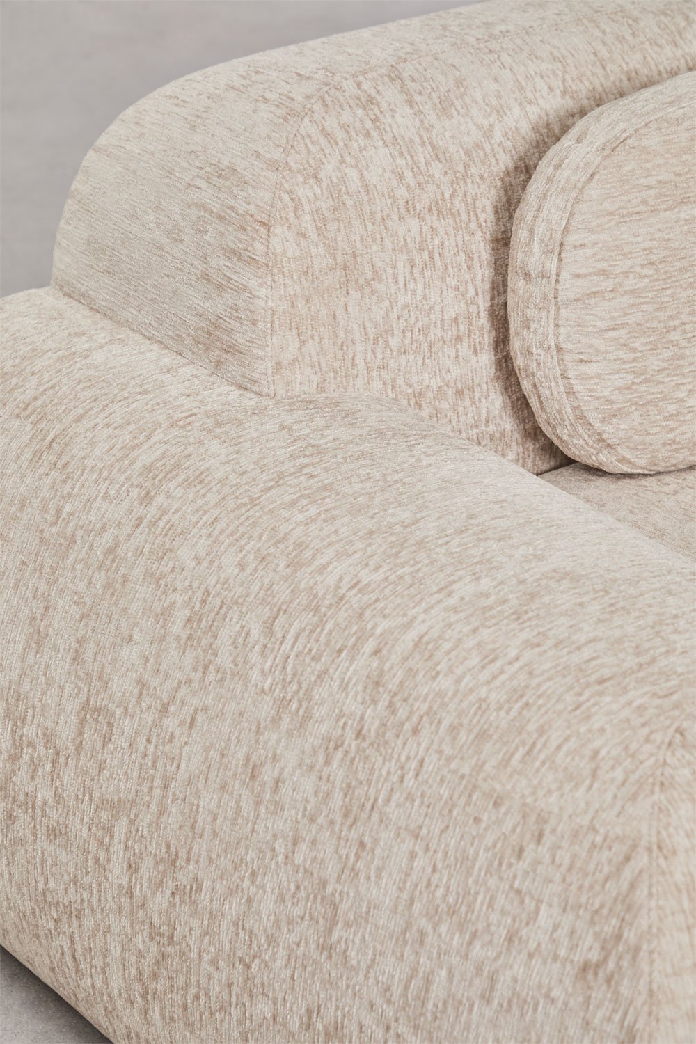 Sofá modular de canto em chenille de 4 peças com chaise longue direita embalado a vácuo Mérida, imagem de galeria 4