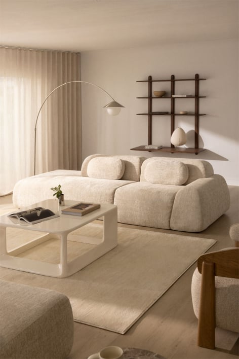 Sofá modular de canto em 2 peças com chaise longue à esquerda em chenille embalado a vácuo Mérida