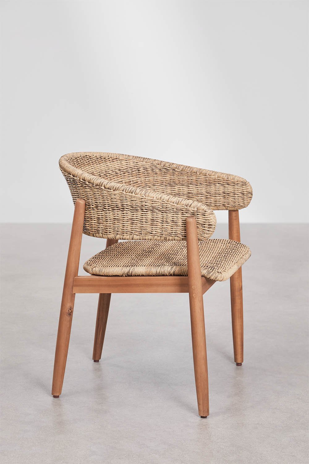 Pack de 2 cadeiras de jardim com apoios de braços em madeira de acácia e rattan sintético Ribeira, imagem de galeria 2