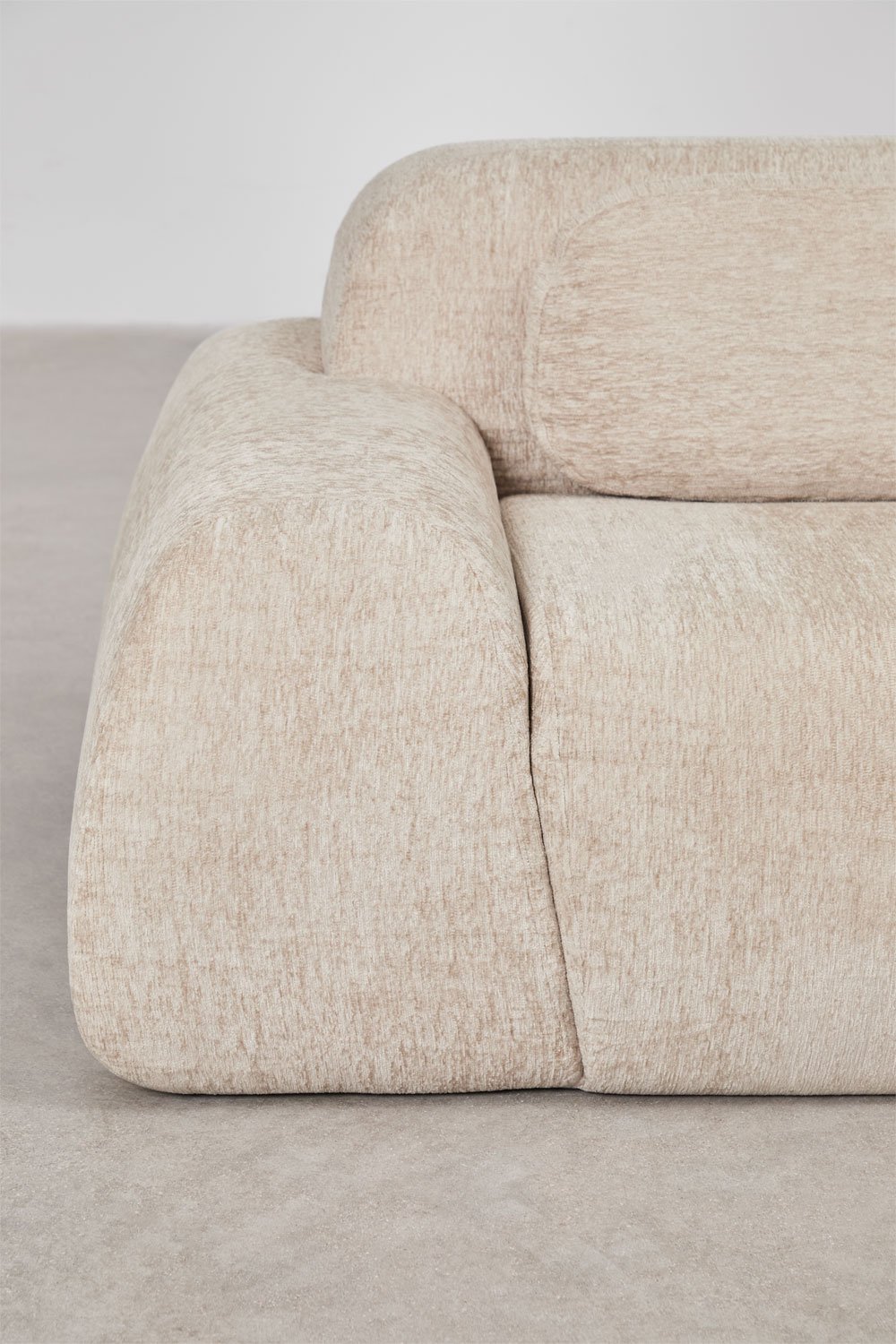 Sofá modular de canto em L de 4 peças com chaise longue direita em chenille embalado a vácuo Mérida, imagem de galeria 7