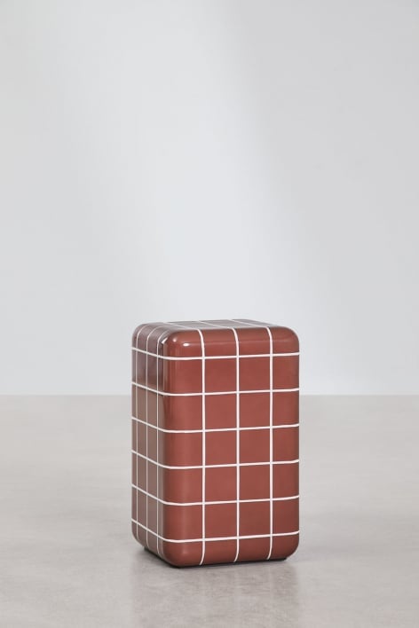 Mesa auxiliar de jardim quadrada 30x30 cm em cimento e fibra de vidro Eleonor