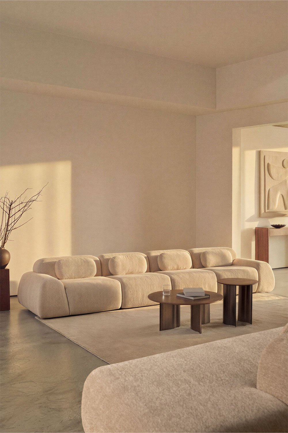 Sofá modular de 4 peças em chenille embalado a vácuo Merida, imagem de galeria 1