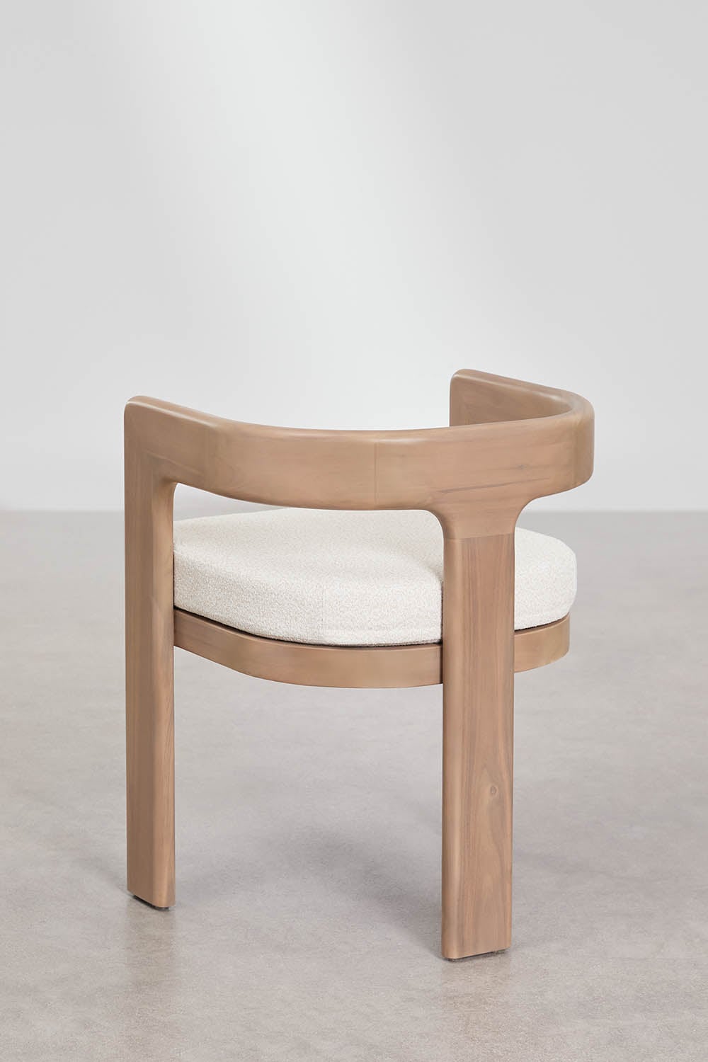 Set de mesa retangular 220x100 cm em madeira de acácia Mirelen e 8 cadeiras de jardim em madeira de acácia e tecido bouclé Kandr, imagem de galeria 8