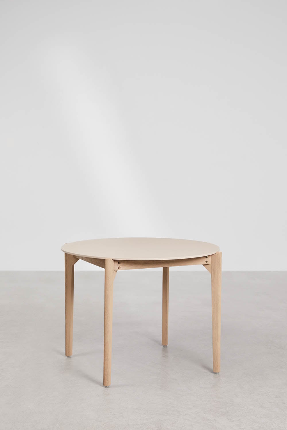 Mesa de jantar redonda Ø100 cm em cimento e madeira de acácia Xajul, imagem de galeria 1