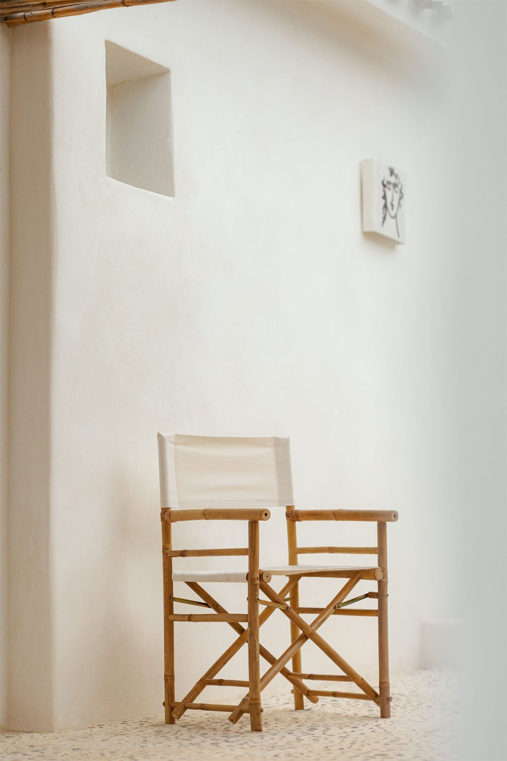 Cadeira de diretor dobrável em bambu para jardim Woody, imagem de galeria 2