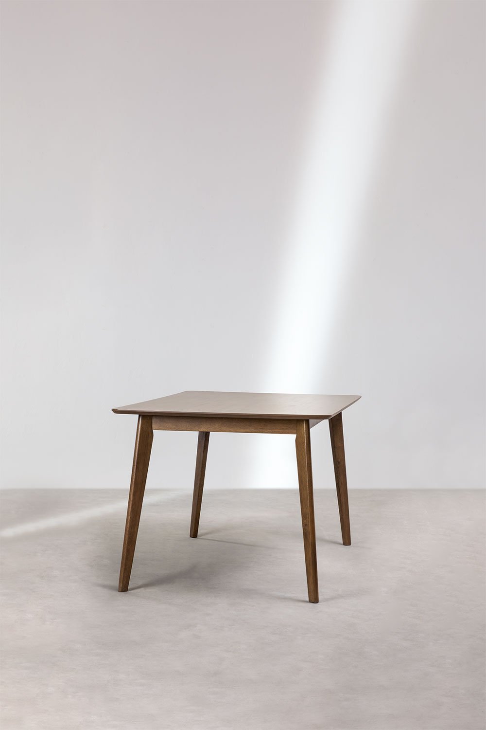 Mesa de jantar retangular em MDF e madeira de seringueira Kerhen, imagem de galeria 3