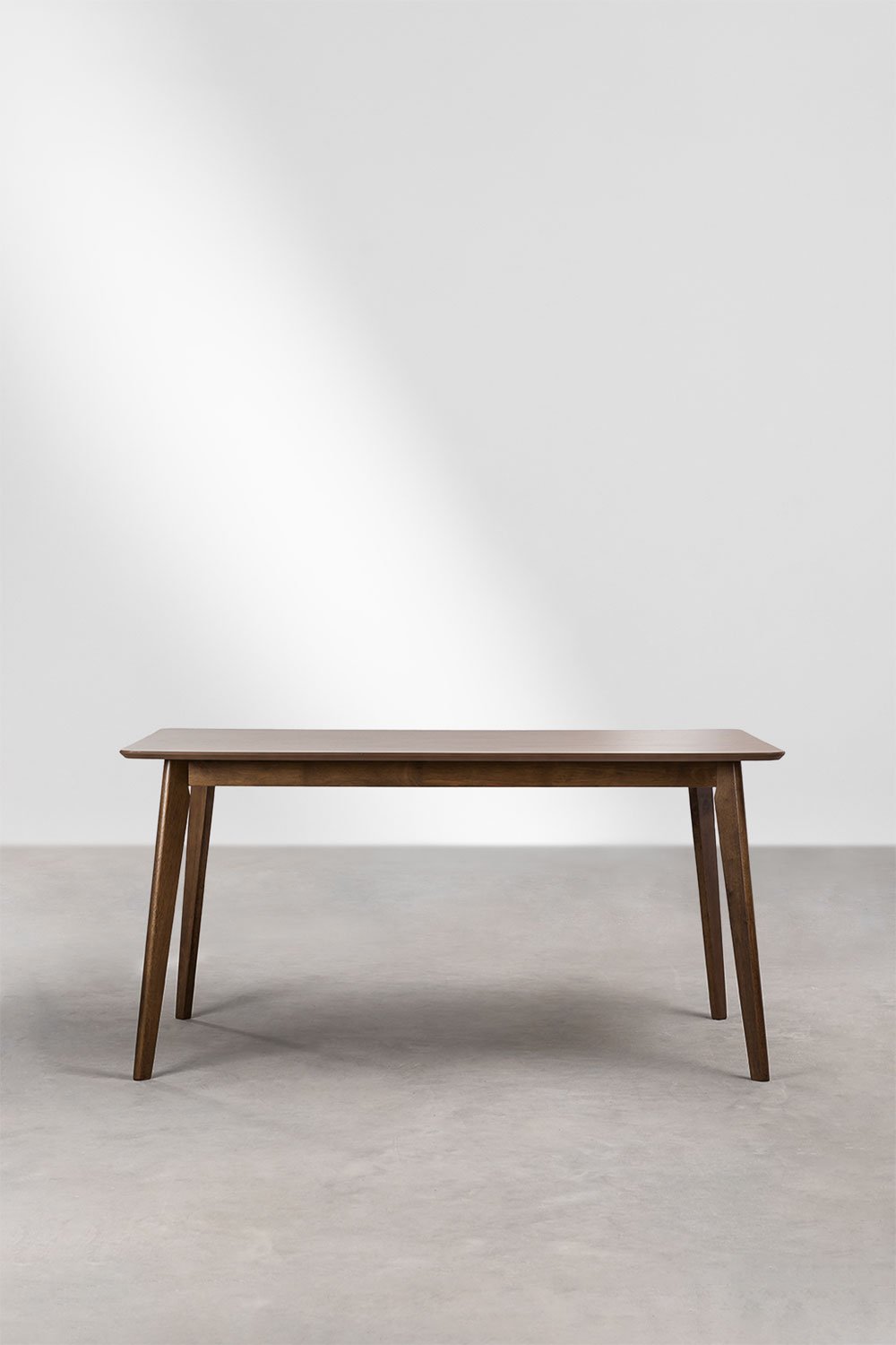 Mesa de jantar retangular em MDF e madeira de seringueira Kerhen, imagem de galeria 4