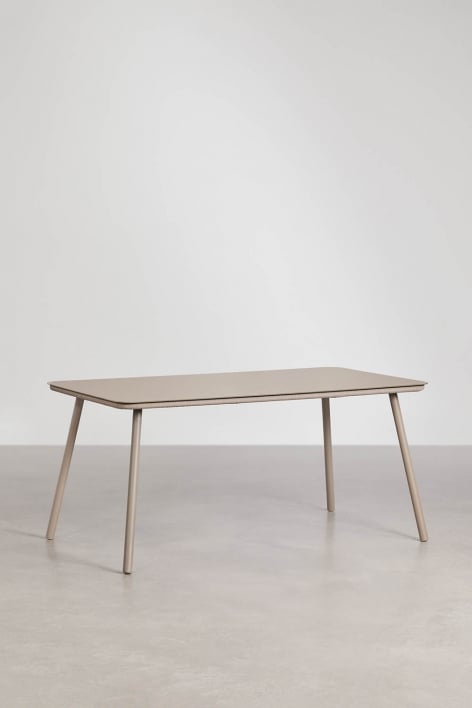 Mesa de jardim retangular 160x90 cm em vidro e alumínio Arhiza