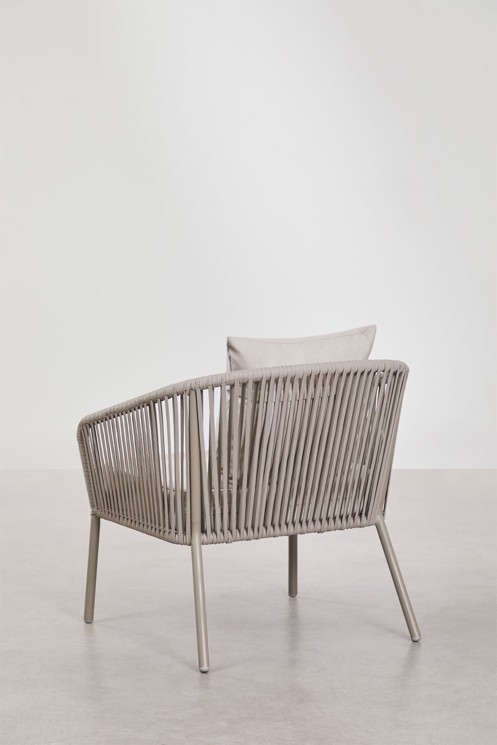 Conjunto de jardim com sofá de 2 lugares, 2 poltronas em corda trançada e mesa de centro Arhiza, imagem de galeria 9