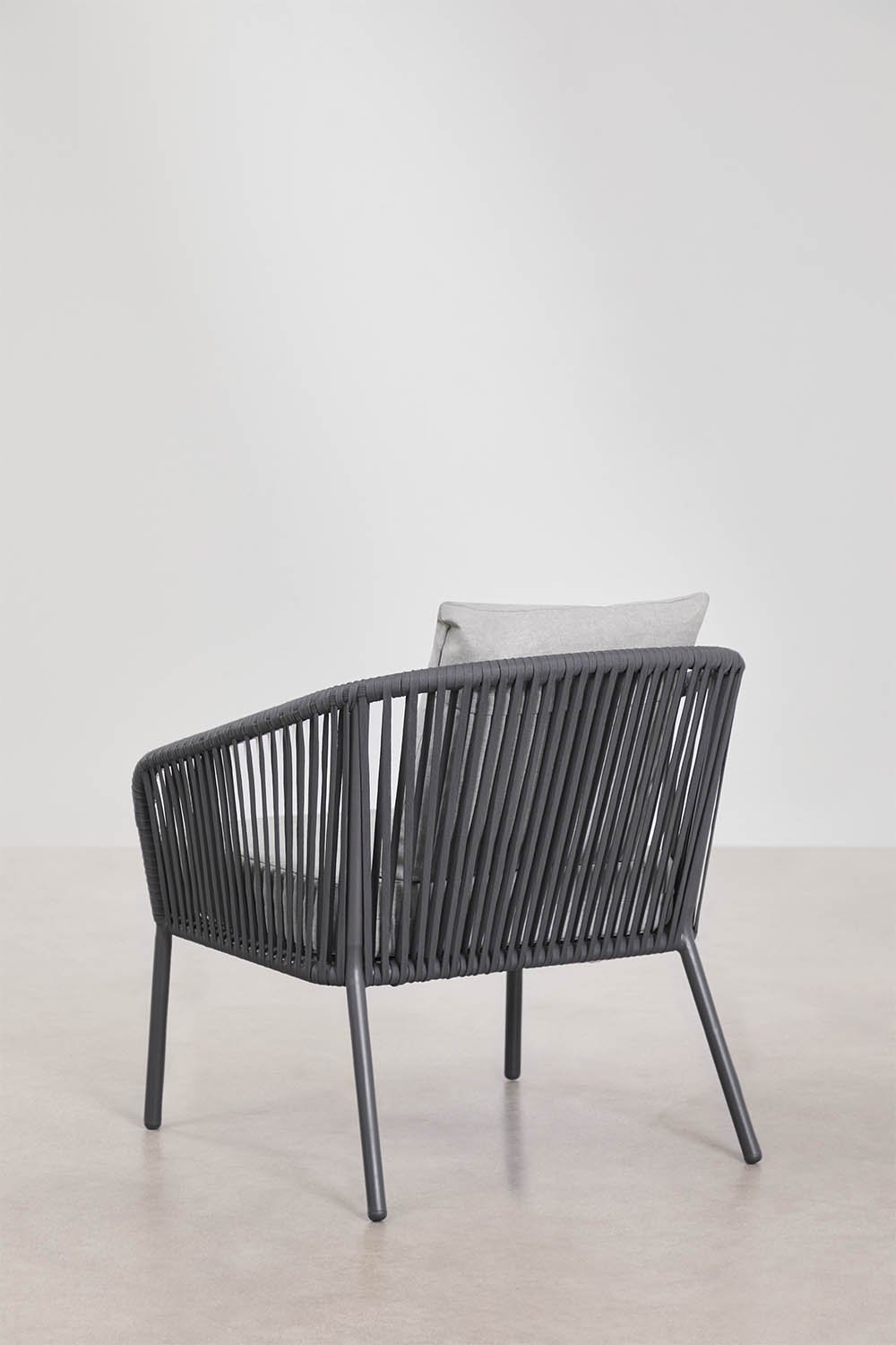 Conjunto de jardim com sofá de 2 lugares, 2 poltronas em corda trançada e mesa de centro Arhiza, imagem de galeria 8