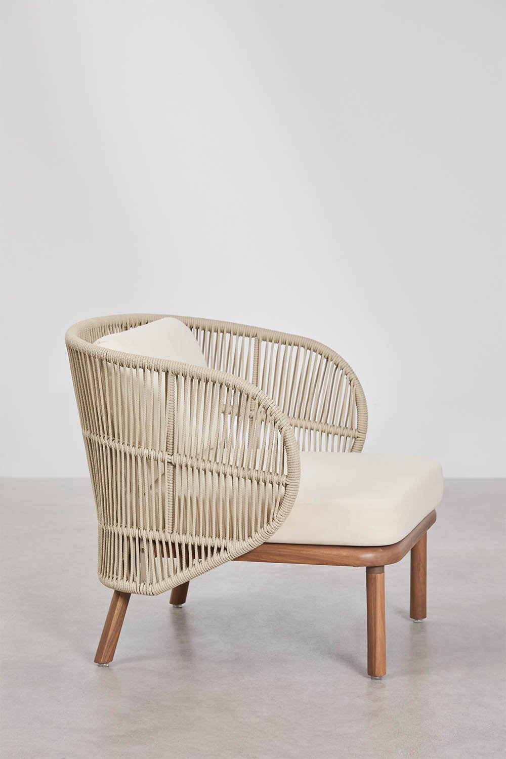 Pack de 2 poltronas de jardim em madeira de acácia e corda trançada Capri, imagem de galeria 6