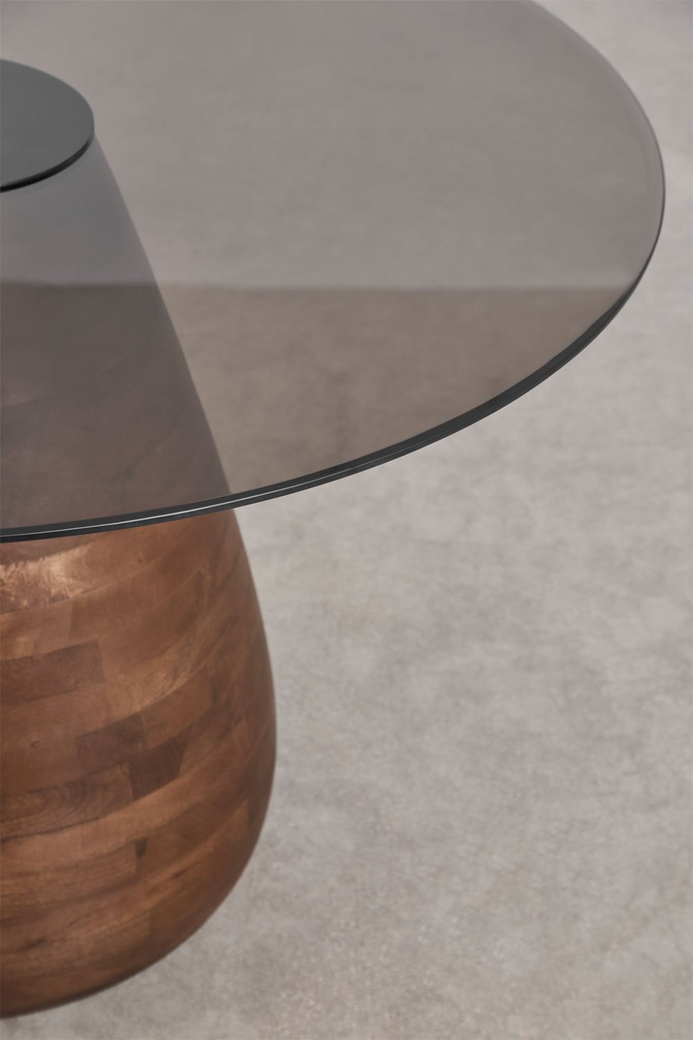 Round dining table Ø130 cm in tempered glass Mariana, imagem de galeria 4