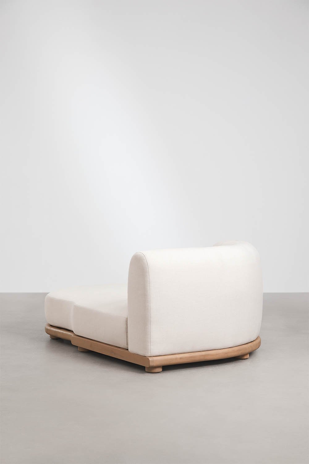 Módulo chaise longue esquerdo para sofá modular de jardim em madeira de acácia Gerard, imagem de galeria 4