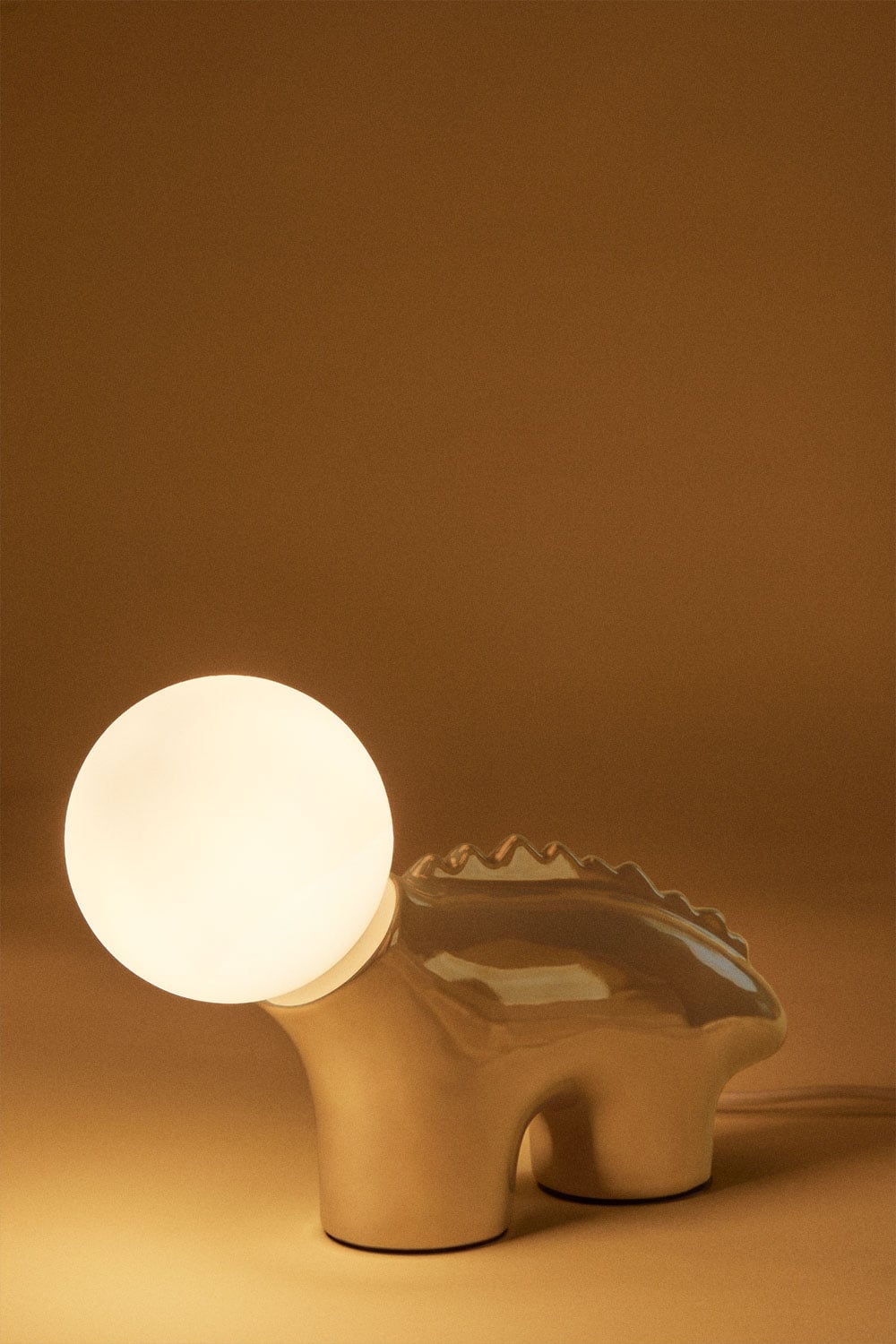 Candeeiro de mesa em cerâmica com bola de cristal Maloa, imagem de galeria 2