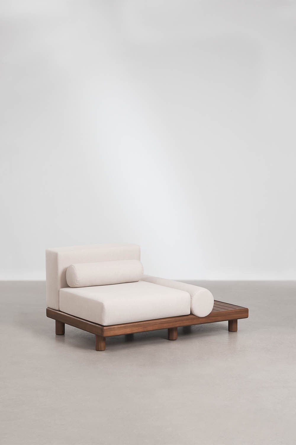 Conjunto de jardim com sofá modular de 3 peças, mesa auxiliar, poltrona e mesa de centro em acácia Edrien, imagem de galeria 6