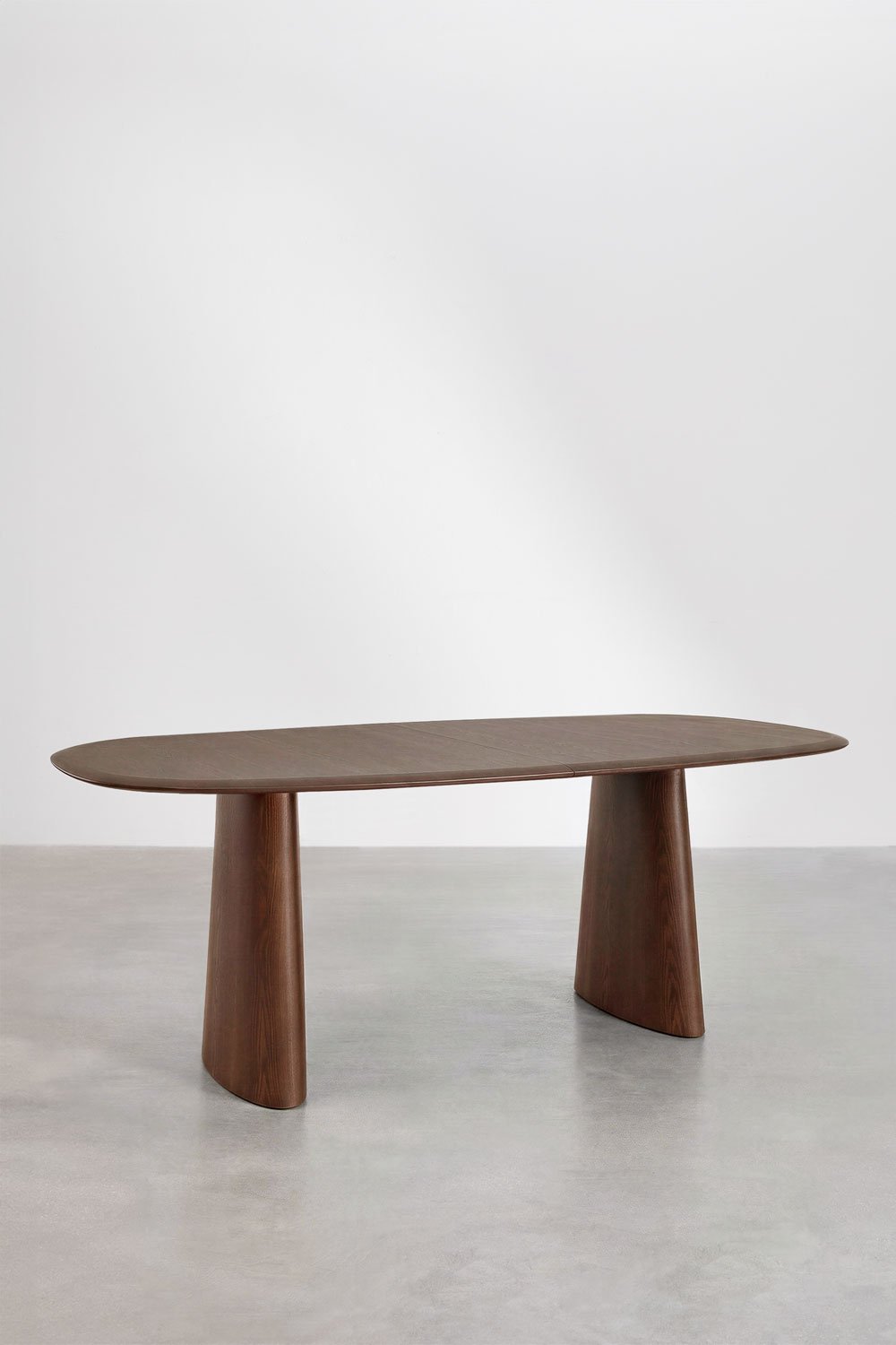 Mesa de jantar oval extensível em MDF e folha de freixo Nuveta, imagem de galeria 4