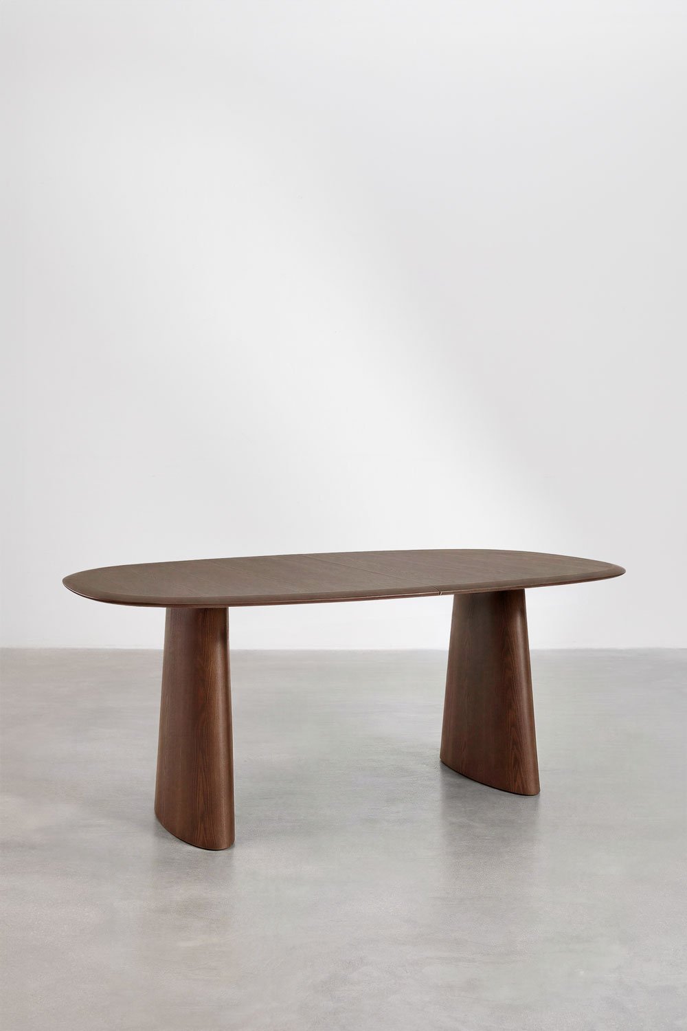 Mesa de jantar oval extensível em MDF e folha de freixo Nuveta, imagem de galeria 4