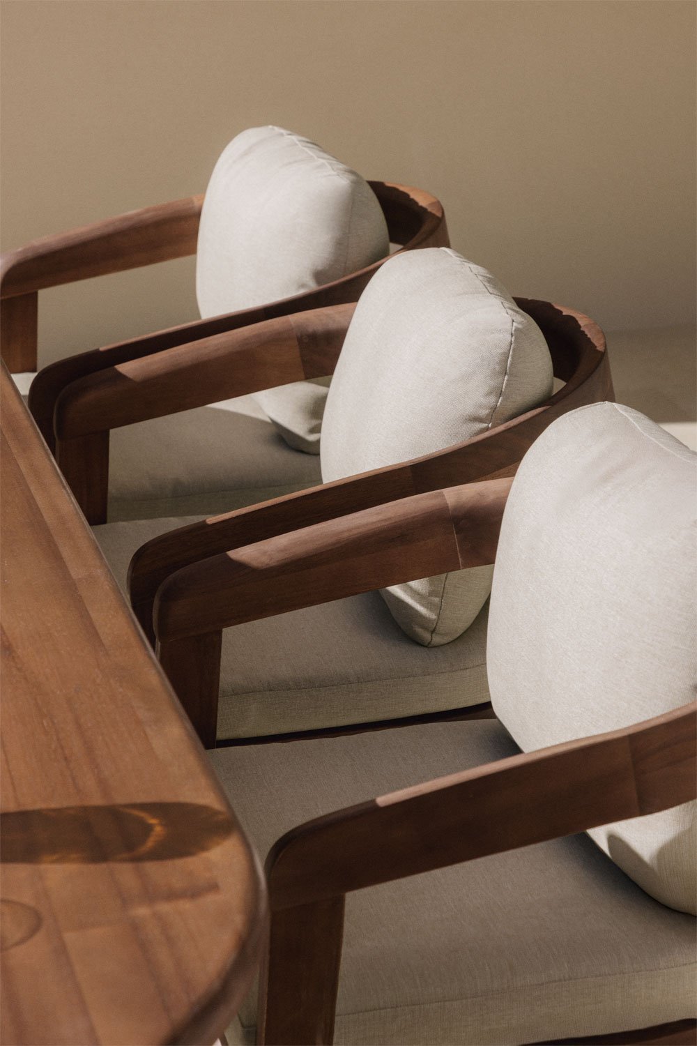 Conjunto de mesa oval 240x100 cm e 8 cadeiras de jardim em madeira de acácia Uleno, imagem de galeria 2