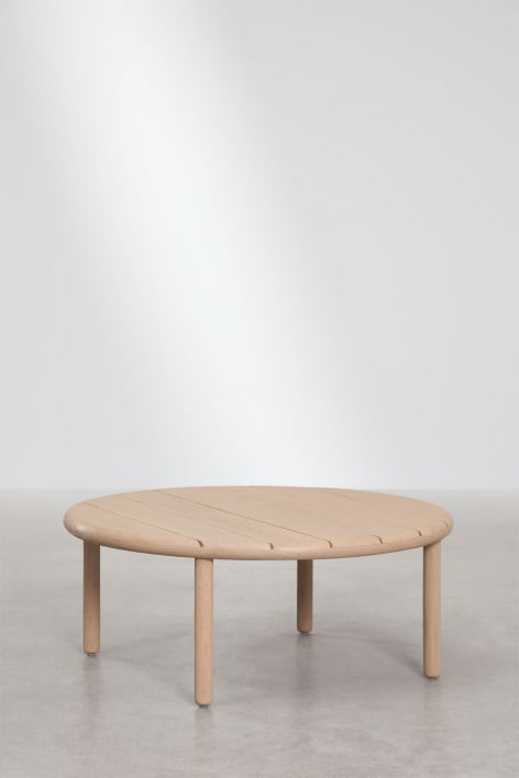 Mesa de centro redonda para jardim em madeira de acácia Olivia