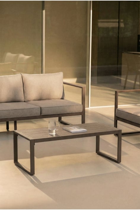 Mesa de centro retangular de jardim 110x55 cm em alumínio Lipov