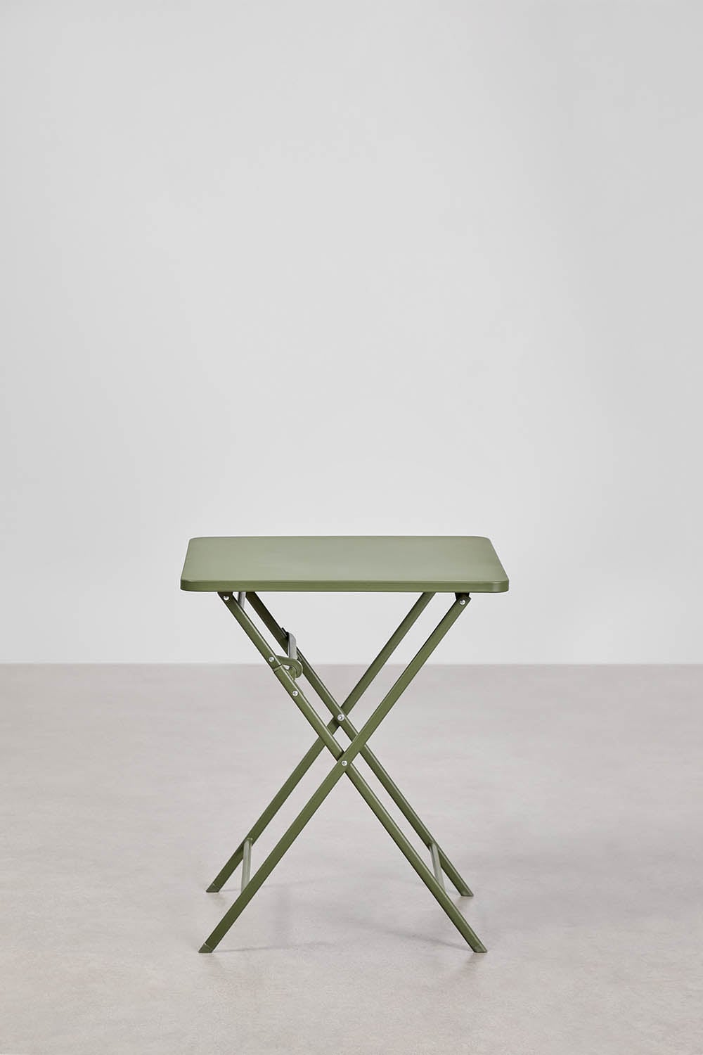 Conjunto de mesa quadrada 60x60 cm dobrável e 2 cadeiras de jardim em aço Tamarit, imagem de galeria 5