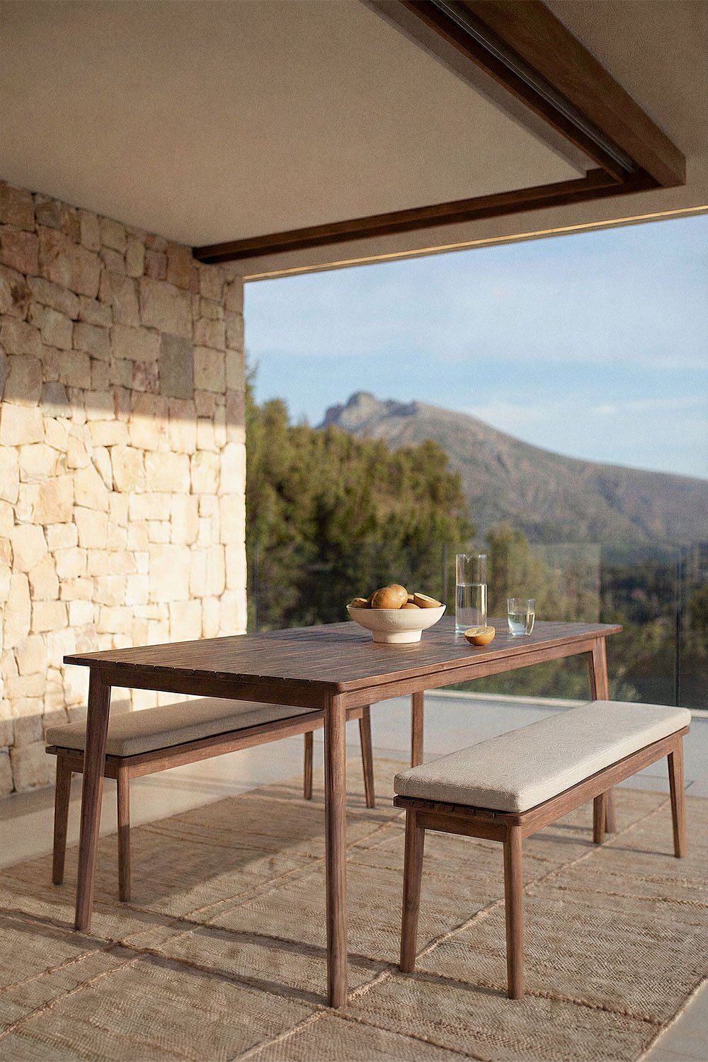 Mesa de jardim retangular em madeira de acácia Kaela, imagem de galeria 1