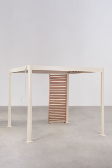 Pérgola bioclimática de lâminas com painel em alumínio Druvia