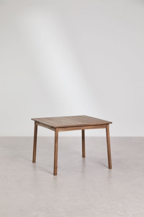 Mesa de jardim extensível em madeira de acácia Karvia 100-160x100 cm - Castanho Acácia