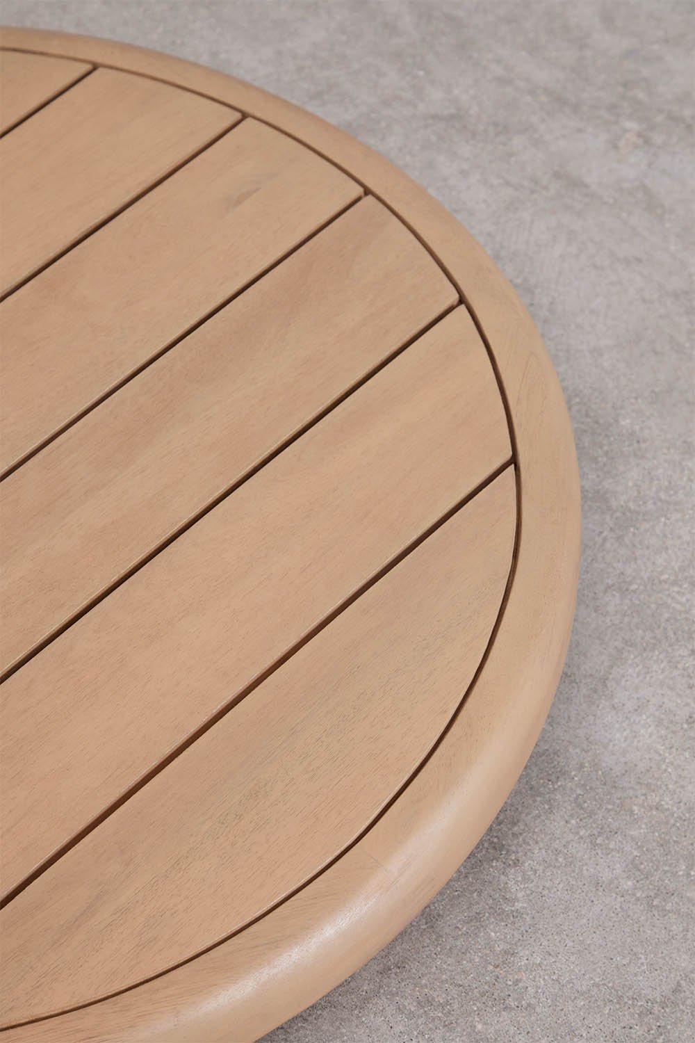 Conjunto de jardim com sofá modular chaise longue esquerdo de 3 peças e 2 mesas de centro em madeira de acácia Gerard, imagem de galeria 13