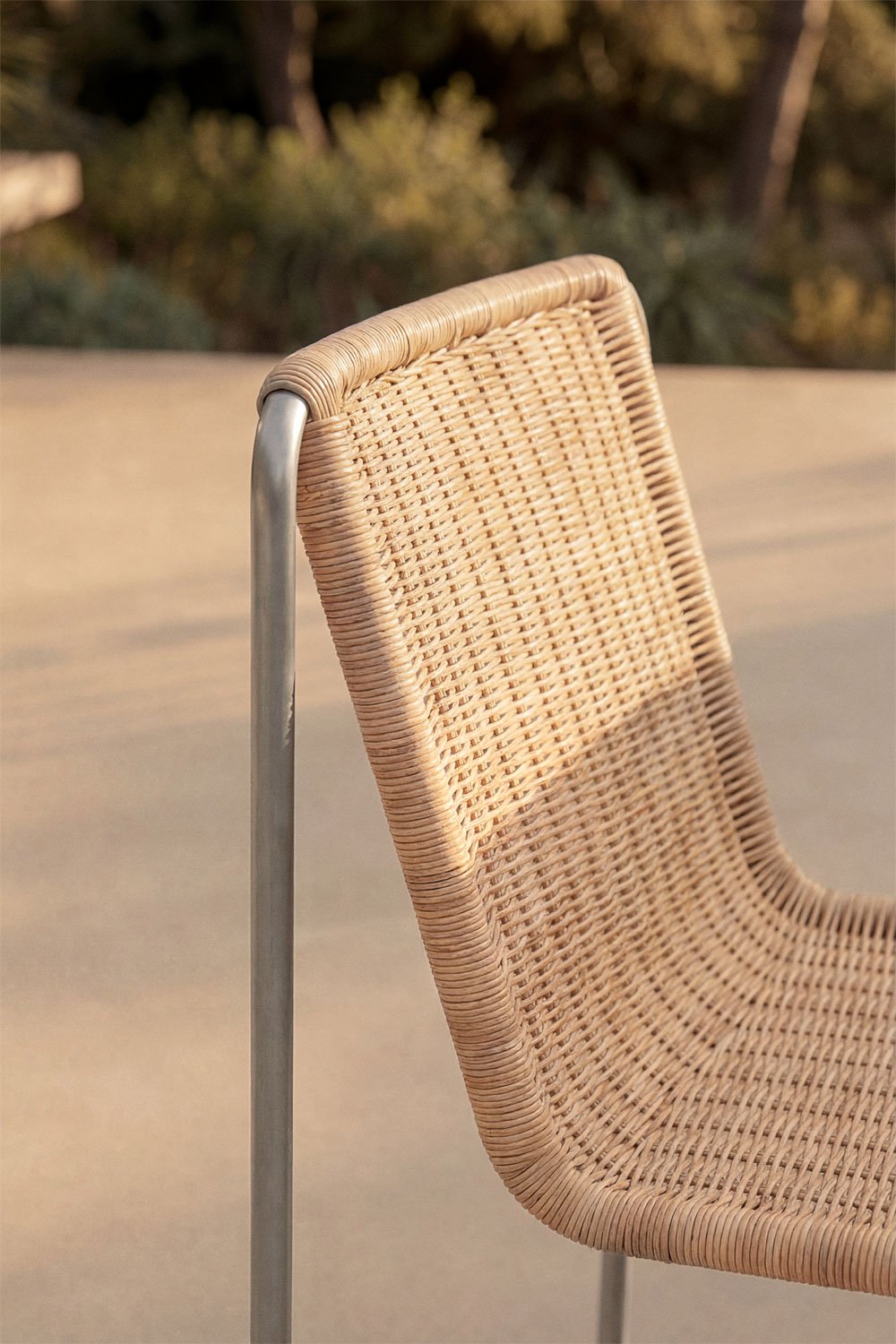 Cadeira de jardim em aço inoxidável e rattan sintético Omaha, imagem de galeria 2