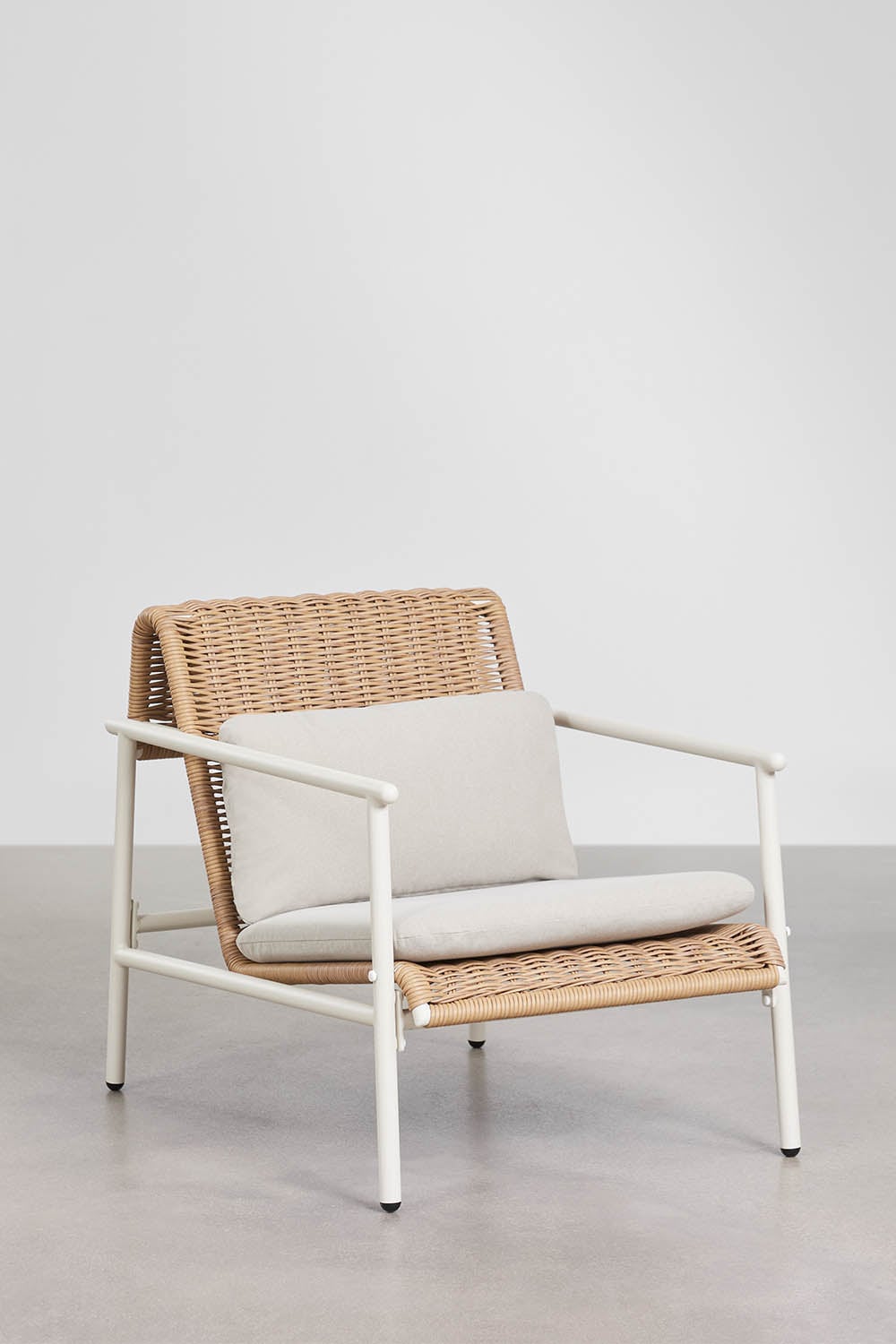 Poltrona de jardim com apoios de braço em alumínio e rattan sintético Duroli, imagem de galeria 3