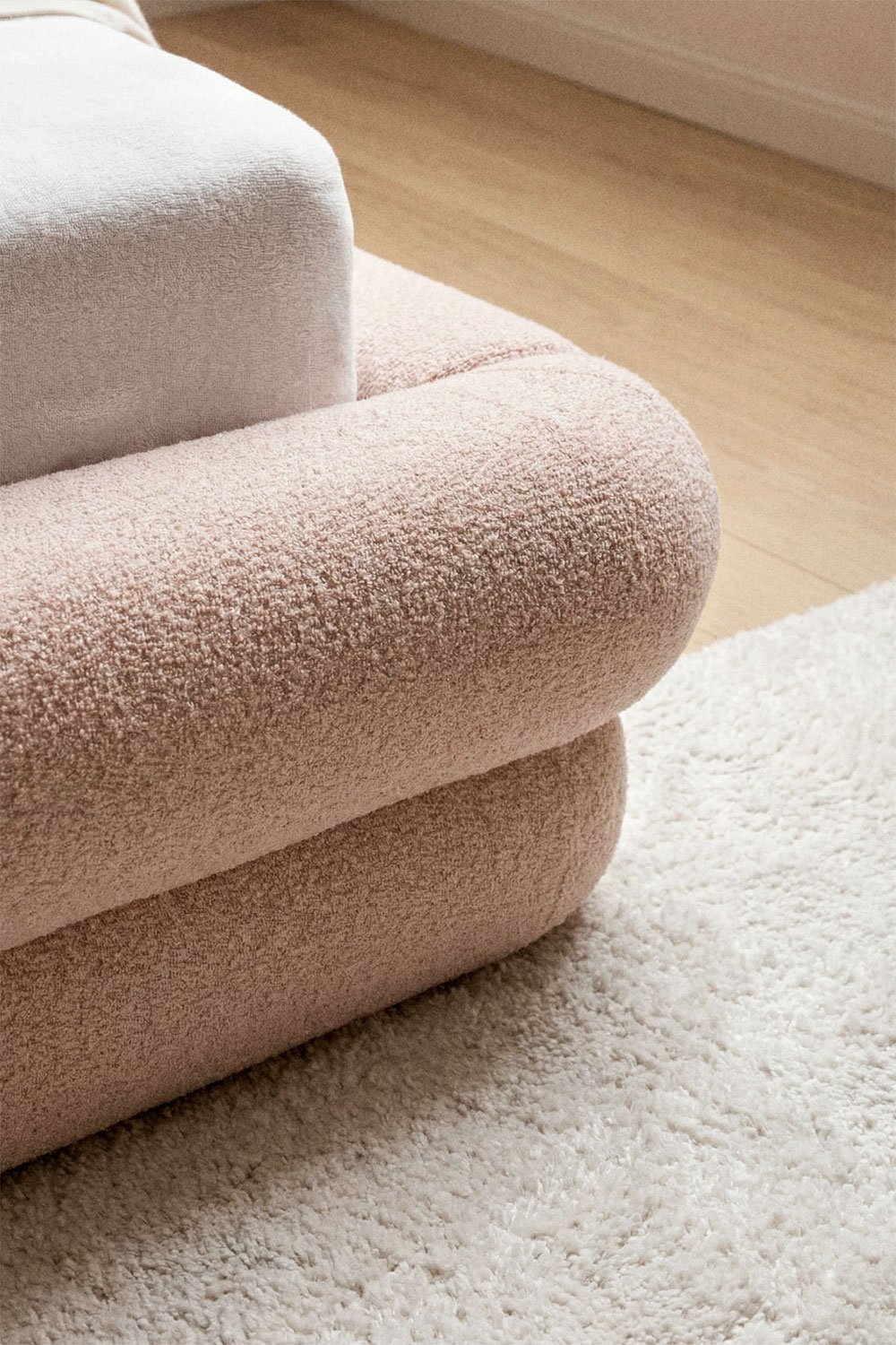 Cama com baú elevatório em tecido bouclé Borzensi, imagem de galeria 2