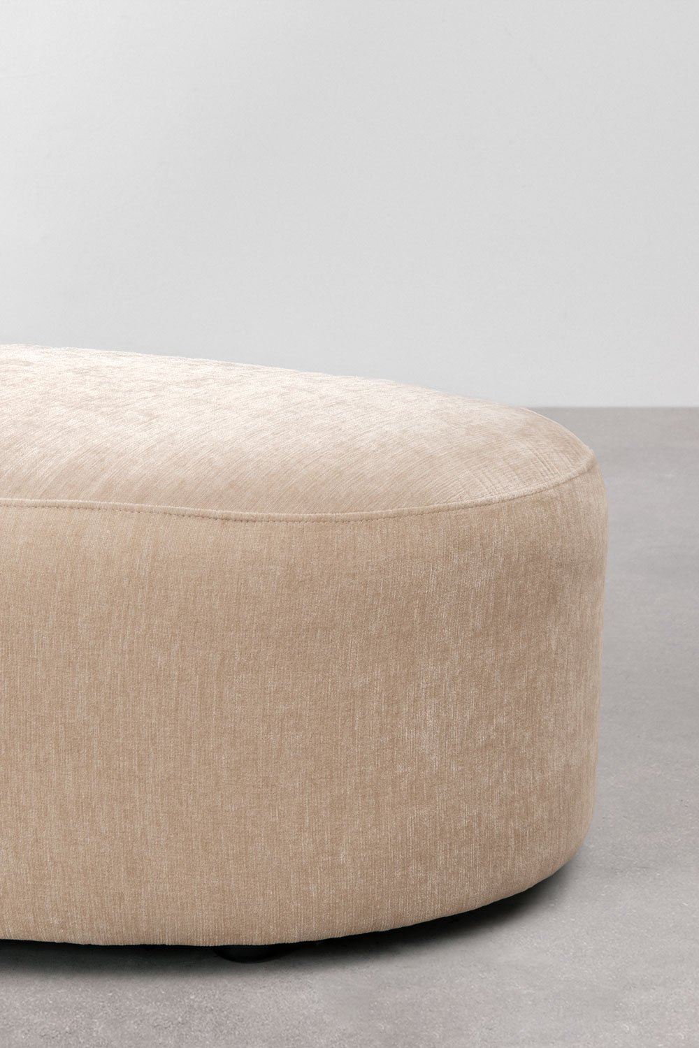 Sofá modular chaise longue esquerdo de 3 peças com módulo de canto e puff estofado Giorgia, imagem de galeria 13