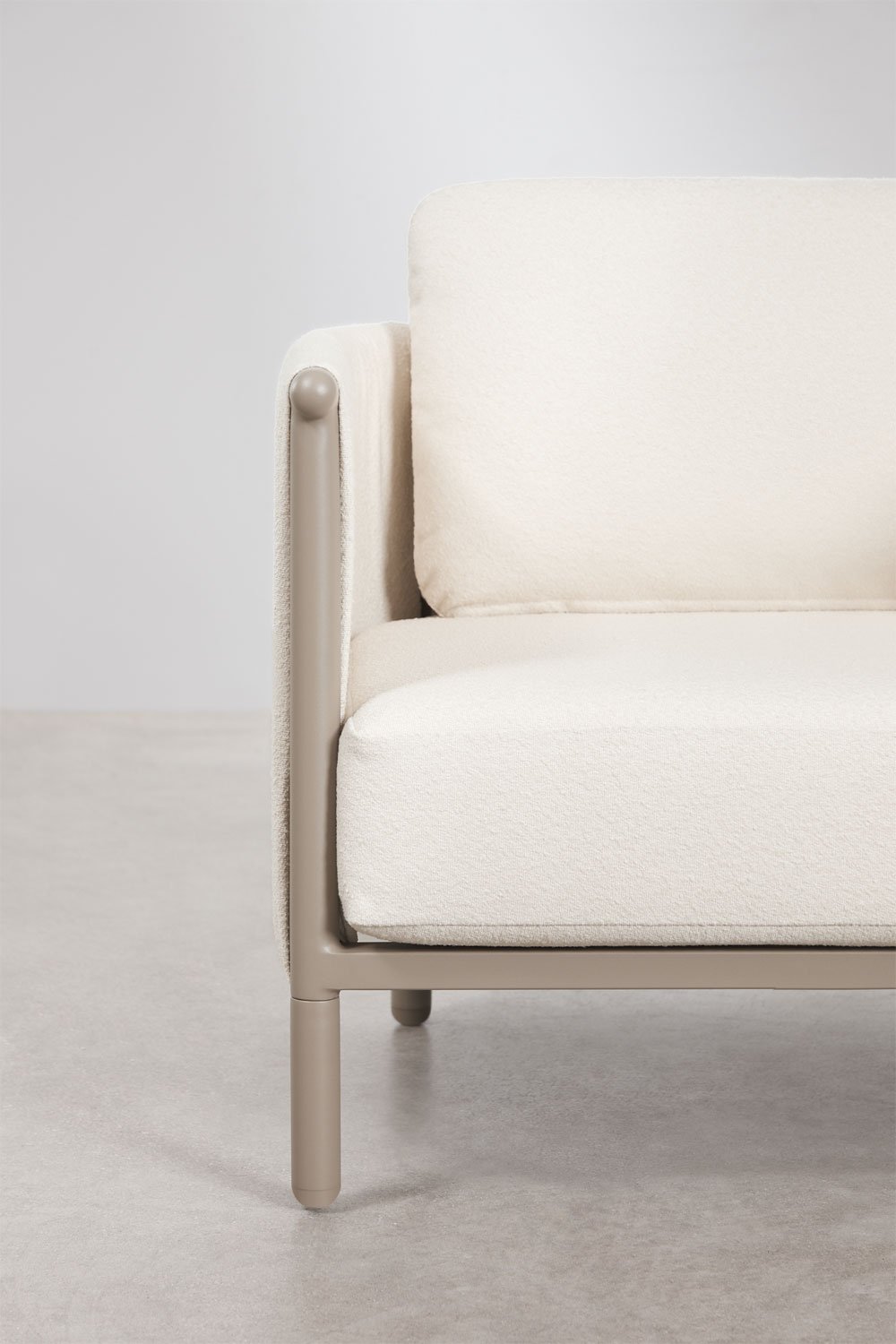 Pack de 2 poltronas de jardim em bouclé e alumínio Boleni, imagem de galeria 4