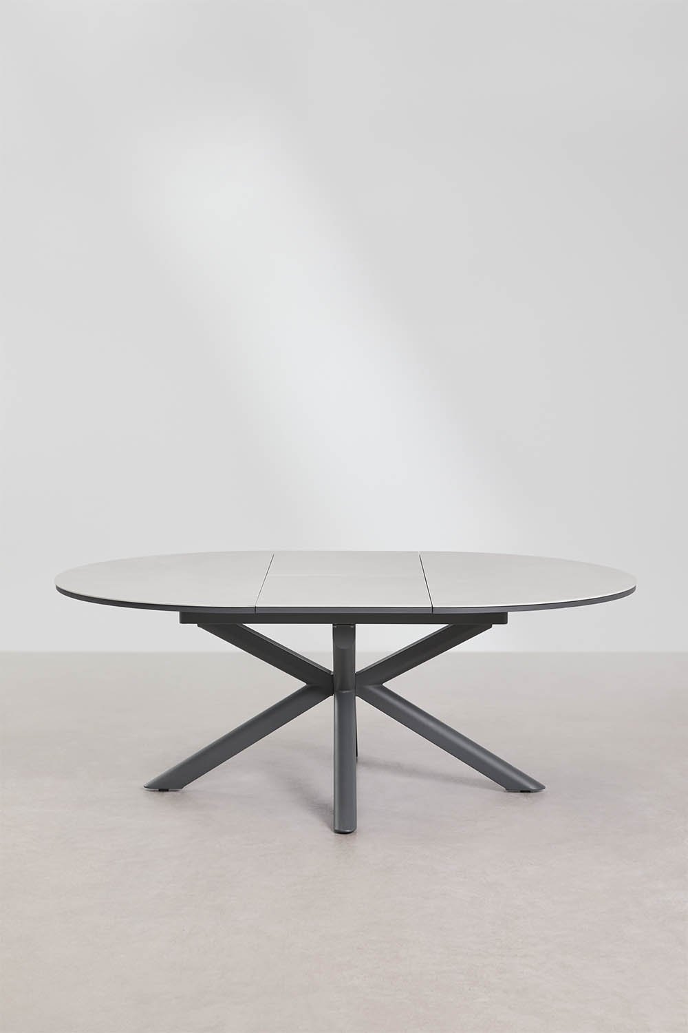 Mesa de jantar redonda extensível em alumínio Begur 145-200x145 cm, imagem de galeria 3