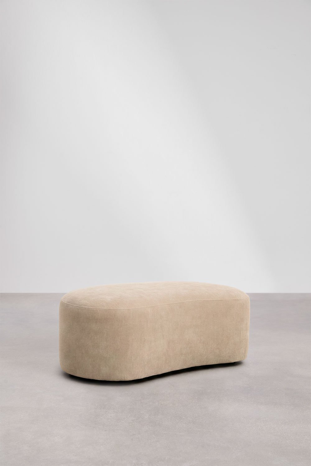 Sofá modular chaise longue direito de 3 peças com módulo de canto e puff estofado Giorgia, imagem de galeria 12